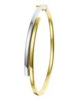 14K Bicolor Goud Geel/Wit Bangle Scharnier 6,5 X 60 Mm 4207612