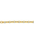 14K Bicolor Goud Geel/Wit Armband Jasseron Ovaal Met Balkje 3,5 mm 4207627