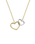 14K bicolor goud geel/wit collier hart 40 - 44 cm 4207722