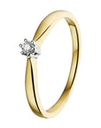 14K Bicolor Geel- En Witgoud Geel/Wit Ring Diamant 0.05Ct H Si 4207774