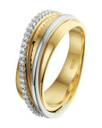 14K Bicolor Geel- En Witgoud Geel/Wit Ring Diamant 0.125Ct H Si 4207803