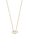 14K bicolor goud geel/wit collier hartjes 41 - 43 - 45 cm 4207857