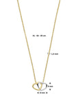 14K bicolor goud geel/wit collier hartjes 41 - 43 - 45 cm 4207857