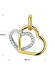 14K bicolor goud geel/wit hanger hart zirkonia 4207863