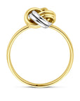 14K Bicolor Geel- En Witgoud Geel/Wit Ring Knoop 4207898