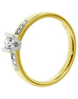 14K Bicolor Geel- En Witgoud Geel/Wit Ring Diamant 0.085Ct H Si 4208002