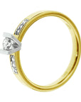 14K Bicolor Geel- En Witgoud Geel/Wit Ring Diamant 0.12Ct H Si 4208007