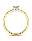 14K Bicolor Geel- En Witgoud Geel/Wit Ring Diamant 0.20Ct H Si 4208012