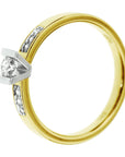 14K Bicolor Geel- En Witgoud Geel/Wit Ring Diamant 0.20Ct H Si 4208012