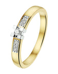 14K Bicolor Geel- En Witgoud Geel/Wit Ring Diamant 0.08Ct H Si 4208155