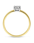 14K Bicolor Geel- En Witgoud Geel/Wit Ring Met Zirkonia 4208272