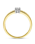 14K Bicolor Geel- En Witgoud Geel/Wit Ring Met Zirkonia 4208278