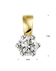 14K bicolor goud geel/wit hanger diamant 0.10ct h si 4208285