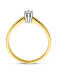 14K Bicolor Geel- En Witgoud Geel/Wit Ring Diamant 0.10Ct H Si 4208294