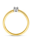 14K Bicolor Geel- En Witgoud Geel/Wit Ring Met Zirkonia 4208316