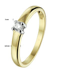 14K Bicolor Geel- En Witgoud Geel/Wit Ring Met Zirkonia 4208316