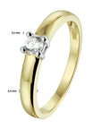 14K Bicolor Geel- En Witgoud Geel/Wit Ring Met Zirkonia 4208321