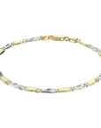 14K Bicolor Goud Geel/Wit Armband Valkenoog Met Tussenstuk 4,2 mm 4208639