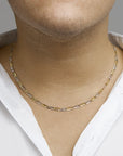 14K Bicolor Goud Geel/Wit Collier Valkenoog Met Tussenstuk 4,2 mm 4208333