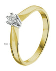 14K Bicolor Geel- En Witgoud Geel/Wit Ring Diamant 0.10Ct H Si 4208353