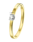 14K Bicolor Geel- En Witgoud Geel/Wit Ring Diamant 0.05Ct H Si 4208356