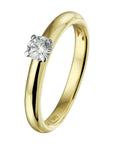 14K Bicolor Geel- En Witgoud Geel/Wit Ring Diamant 0.25Ct H Si 4208372