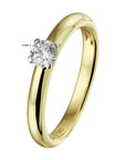 14K Bicolor Geel- En Witgoud Geel/Wit Ring Diamant 0.25Ct H Si 4208372