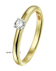 14K Bicolor Geel- En Witgoud Geel/Wit Ring Diamant 0.15Ct H Si 4208376