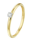 14K Bicolor Geel- En Witgoud Geel/Wit Ring Diamant 0.09Ct H Si 4208380