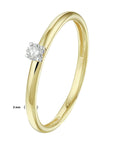 14K Bicolor Geel- En Witgoud Geel/Wit Ring Diamant 0.09Ct H Si 4208380