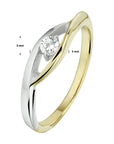 Bicolor 14K gouden Ring zirkonia - 4208416