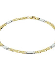 14K Bicolor Goud Geel/Wit Armband Valkenoog Met Tussenstuk 4,2 mm 4208484