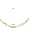 14K Bicolor ketting valkenoog 4,2 mm 50 cm - 4208458