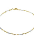 14K Bicolor Goud Geel/Wit Armband Valkenoog Met Tussenstuk 1,9 mm 4208478