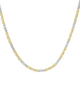 14K bicolor goud geel/wit collier valkenoog met tussenstuk 1,9 mm 45 cm 4208480