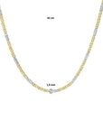 14K bicolor goud geel/wit collier valkenoog met tussenstuk 1,9 mm 45 cm 4208480