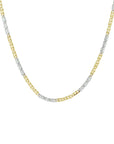 14K bicolor goud geel/wit collier valkenoog met tussenstuk 2,1 mm 45 cm 4208483