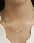 14K bicolor goud geel/wit collier valkenoog met tussenstuk 2,1 mm 45 cm 4208483