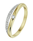 14K Bicolor Geel- En Witgoud Geel/Wit Ring Diamant 0.11Ct H Si 4208490