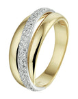 14K Bicolor Geel- En Witgoud Geel/Wit Ring Diamant 0.47Ct H Si 4208551