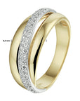 14K Bicolor Geel- En Witgoud Geel/Wit Ring Diamant 0.47Ct H Si 4208551