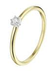 14K Bicolor Geel- En Witgoud Geel/Wit Ring Diamant 0.10Ct H Si 4208556