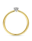 14K Bicolor Geel- En Witgoud Geel/Wit Ring Diamant 0.10Ct H Si 4208556