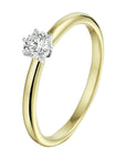 14K Bicolor Geel- En Witgoud Geel/Wit Ring Diamant 0.20Ct H Si 4208559