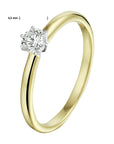 14K Bicolor Geel- En Witgoud Geel/Wit Ring Diamant 0.20Ct H Si 4208559