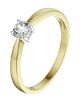 14K Bicolor Geel- En Witgoud Geel/Wit Ring Met Zirkonia 4208572