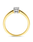 14K Bicolor Geel- En Witgoud Geel/Wit Ring Met Zirkonia 4208572