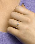 14K Bicolor Geel- En Witgoud Geel/Wit Ring Met Zirkonia 4208572