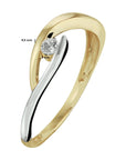 14K Bicolor Geel- En Witgoud Geel/Wit Ring Met Zirkonia 4208583