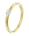 14K Bicolor Geel- En Witgoud Geel/Wit Ring Diamant 0.05Ct H Si 4208631